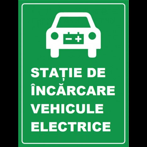 Placuta reflectorizanta pentru statie de incarcare vehicule electrice